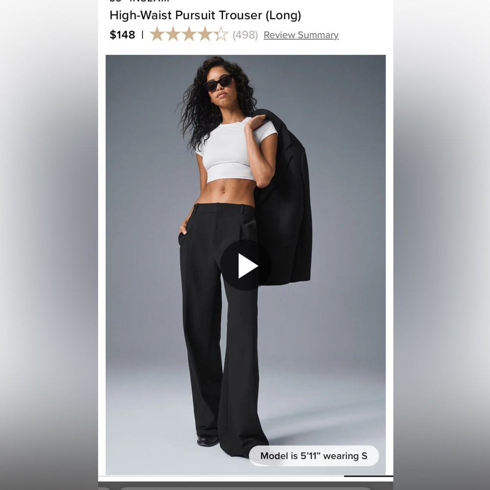 ALO Black High-Waist Pursuit Trousers
